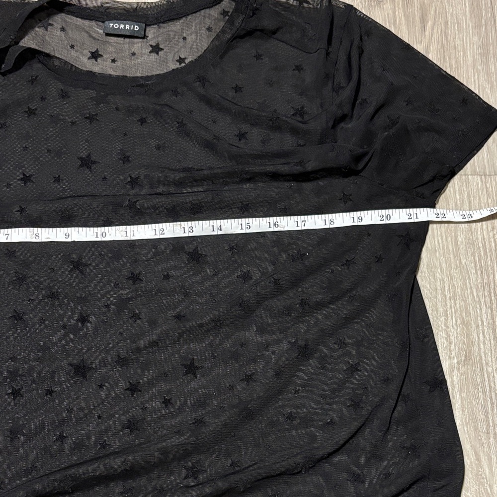 Torrid Black Starry Sheer Tee - Picture 2 of 2